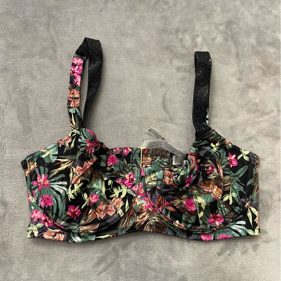 New! Victoria’s Secret Floral Shine Strap Wicked Push Up Bikini Top 4617 - Picture 3 of 7
